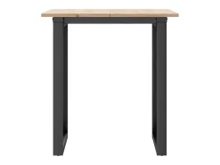 Mesa de comedor marco O madera maciza pino y acero 60x60x75 cm