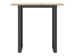 Mesa de comedor marco O madera maciza pino y hierro 80x50x75 cm ES558102
