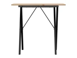 Mesa de comedor marco X madera maciza pino y hierro 80x50x75 cm ES573612