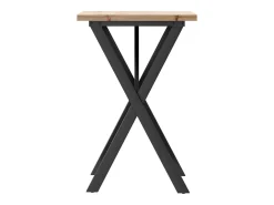 Mesa de comedor marco X madera maciza pino y acero 50x50x75,5cm