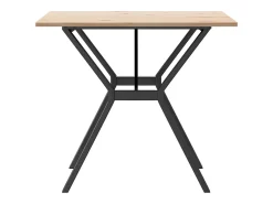 Mesa de comedor marco Y madera maciza pino y hierro 80x80x75 cm ES634767
