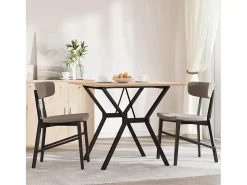 Mesa de comedor marco Y madera maciza pino y hierro 80x80x75 cm ES634767