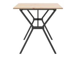 Mesa de comedor marco Y madera maciza pino y hierro 160x80x75cm ES238724