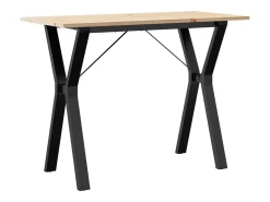 Mesa de comedor marco Y madera maciza pino y hierro 100x50x75cm ES332716