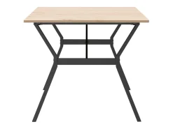 Mesa de comedor marco Y madera maciza pino y hierro 180x90x75cm ES489151