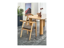 Mesa de comedor Marthe extensible chapada en roble 160-240cm