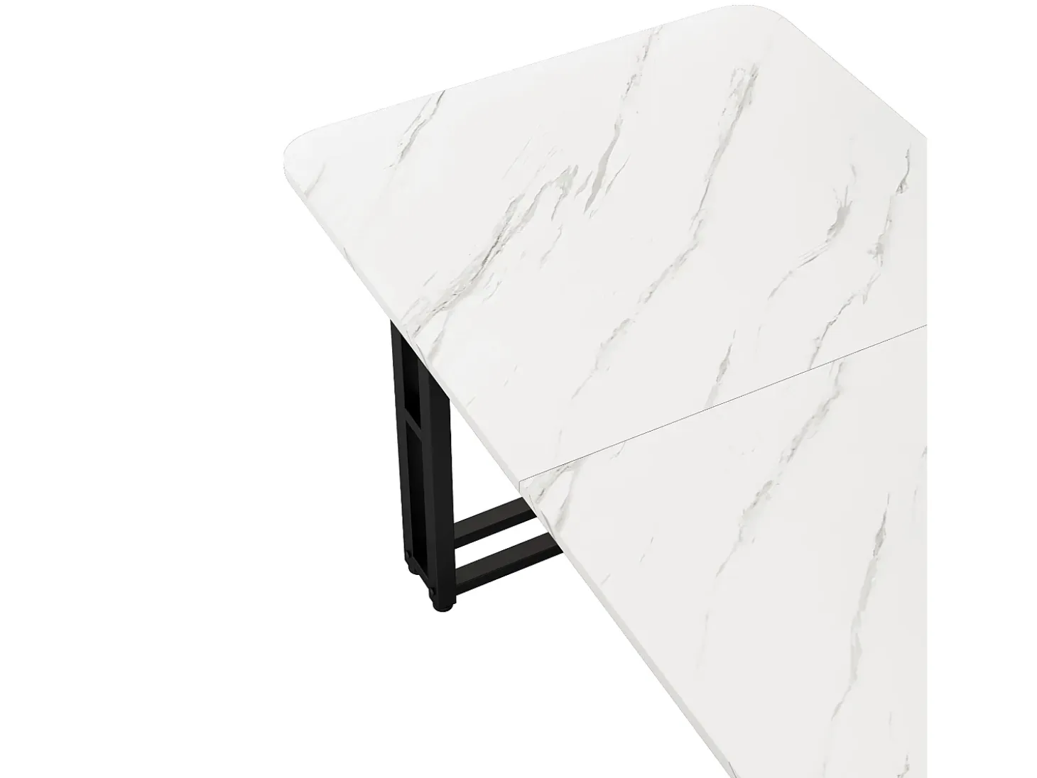 Mesa de comedor moderna y lujosa para 6 personas - Estructura de metal resistente - Madera - Color negro (120 x 70 cm)