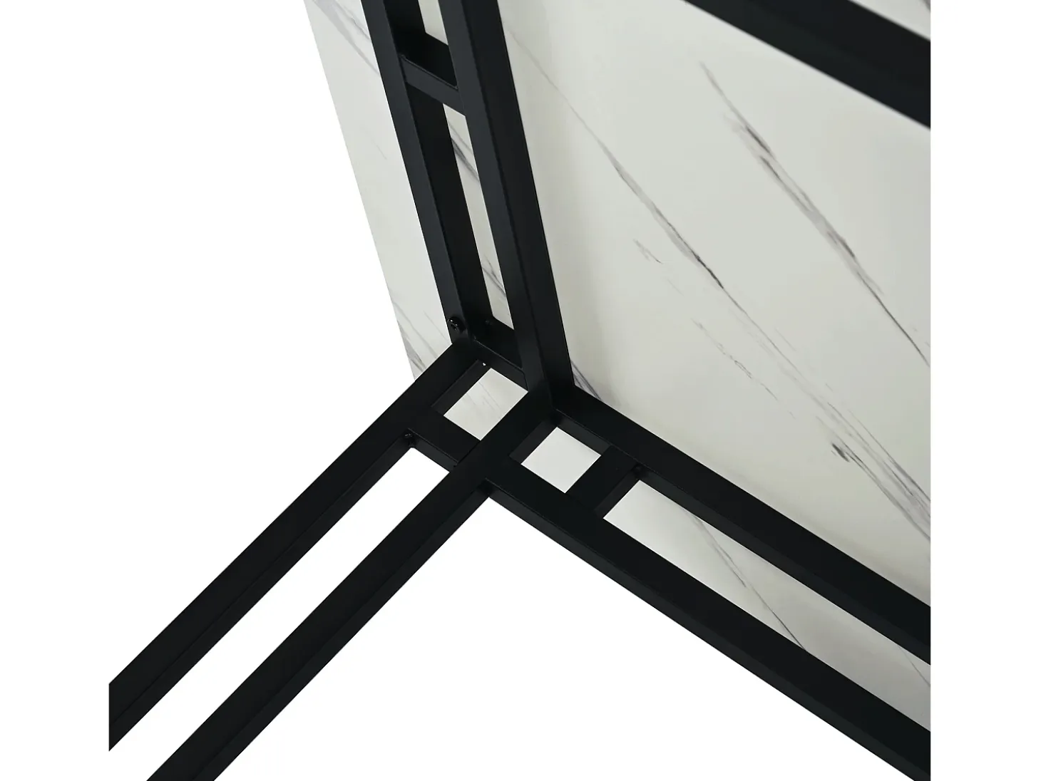 Mesa de comedor moderna y lujosa para 6 personas - Estructura de metal resistente - Madera - Color negro (120 x 70 cm)