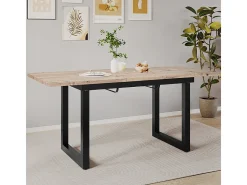 Mesa de comedor multifuncional extensible de acero - estilo industrial - Natural