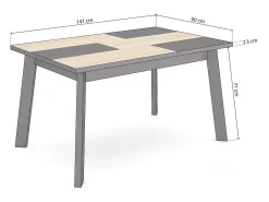 Mesa de comedor Naira 140 Negro Roble Negro