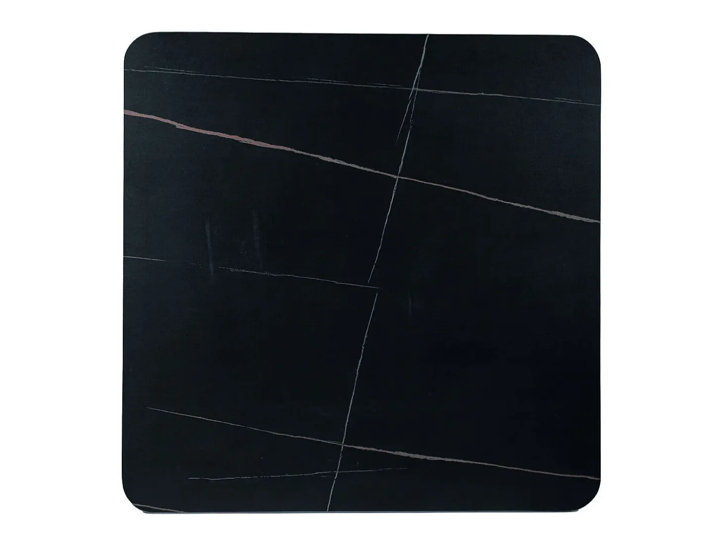 Mesa de comedor negra de 80 cm con tapa de cerámica y base de metal Sasha II