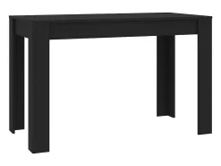 Mesa de comedor negra de 120 x 60 x 76 cm de madera de ingeniería