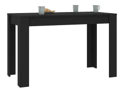 Mesa de comedor negra de 120 x 60 x 76 cm de madera de ingeniería