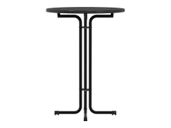 Mesa de comedor negra Ø80x110 cm de madera contrachapada y acero