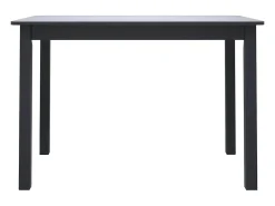 Mesa de comedor negra 114x71x75 cm Madera maciza de caucho