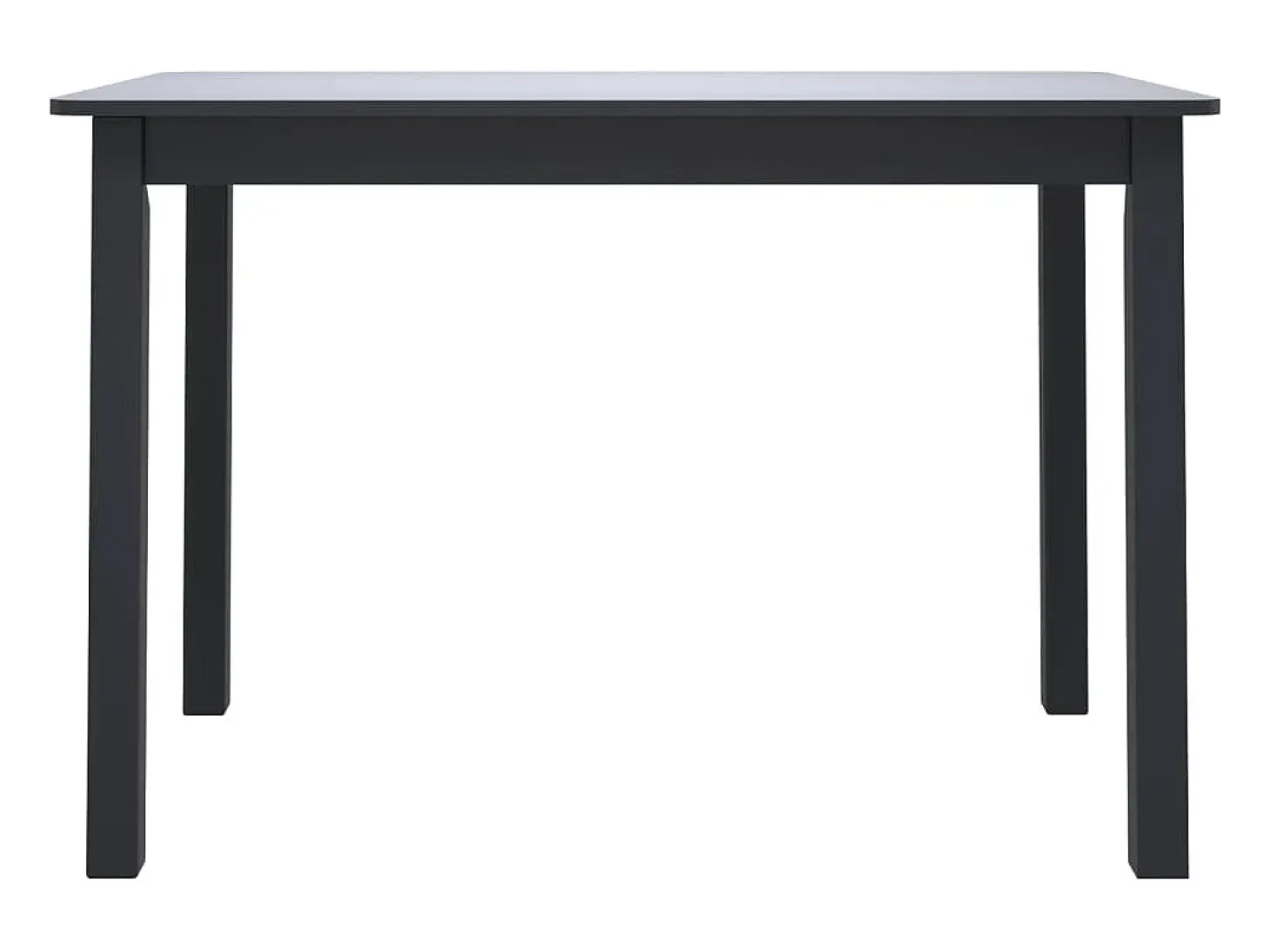Mesa de comedor negra 114x71x75 cm Madera maciza de caucho