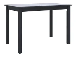 Mesa de comedor negra 114x71x75 cm Madera maciza de caucho