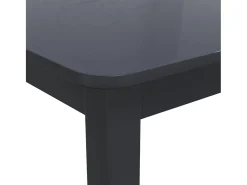 Mesa de comedor negra 114x71x75 cm Madera maciza de caucho