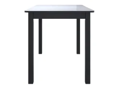 Mesa de comedor negra 114x71x75 cm Madera maciza de caucho