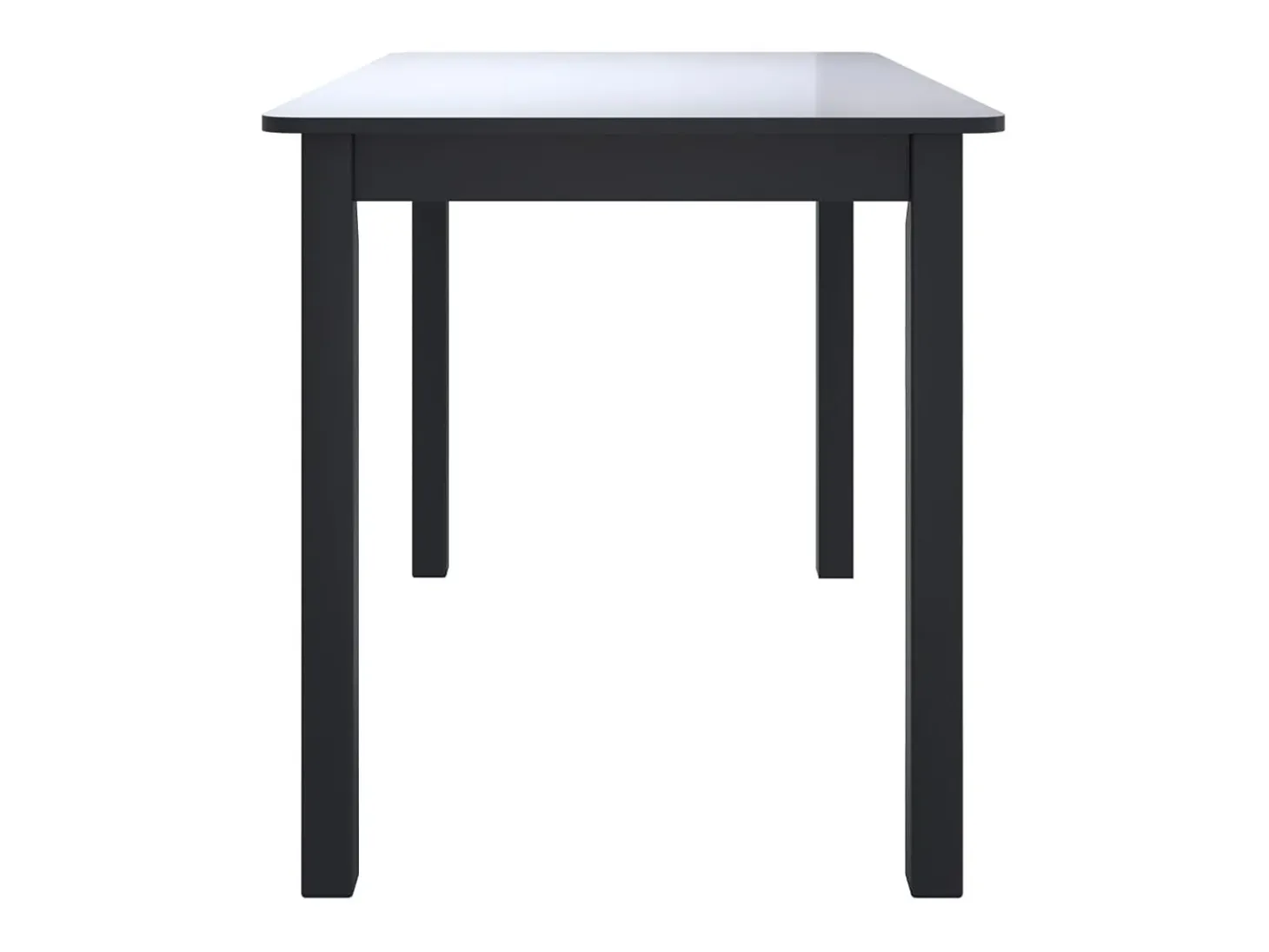 Mesa de comedor negra 114x71x75 cm Madera maciza de caucho