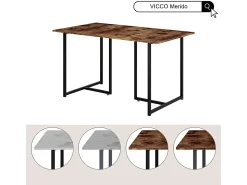 Mesa de comedor negro/mármol-blanco 140x80x75 merido