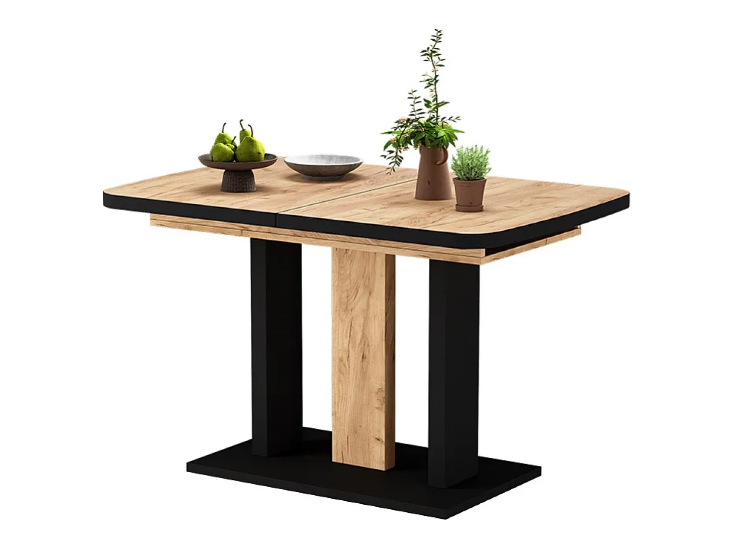 Mesa de comedor negro/roble 120x80x77.3 fenaro