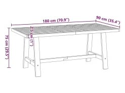 Mesa de comedor NOAIN con patas en forma de A 180x90x75cm pino macizo