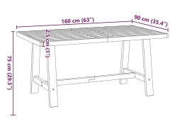 Mesa de comedor NOAIN con patas en forma de A 160x90x75cm pino macizo