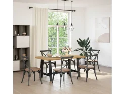 Mesa de comedor NOAIN con patas en forma de A 160x90x75cm pino macizo