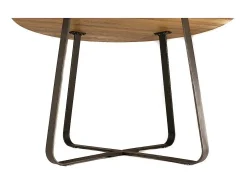 Mesa de comedor NOVES – Redonda diámetro 120 cm – Efecto madera y patas negras – Estilo moderno