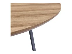 Mesa de comedor NOVES – Redonda diámetro 120 cm – Efecto madera y patas negras – Estilo moderno