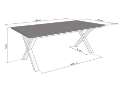 Mesa de comedor Oana 200 Negro Blanco