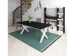Mesa de comedor Oana 200 Negro Blanco