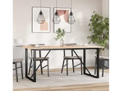 Mesa de comedor O-frame 180x90x75 cm madera maciza de pino acero