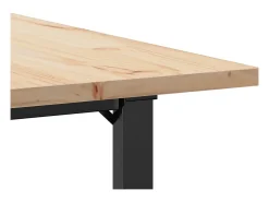 Mesa de comedor O-frame 90x90x75,5cm madera maciza de pino acero