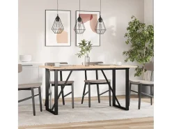 Mesa de comedor O-frame 140x80x75 cm madera maciza de pino acero