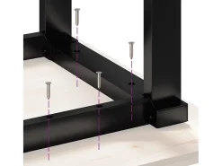 Mesa de comedor O-frame 140x80x75 cm madera maciza de pino acero