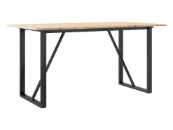 Mesa de comedor O-frame 140x80x75 cm madera maciza de pino acero