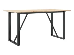 Mesa de comedor O-frame 140x80x75 cm madera maciza de pino acero
