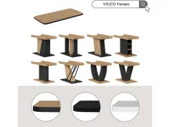 Mesa de comedor oro potencia roble/blanco 120x80x77.3 fenaro