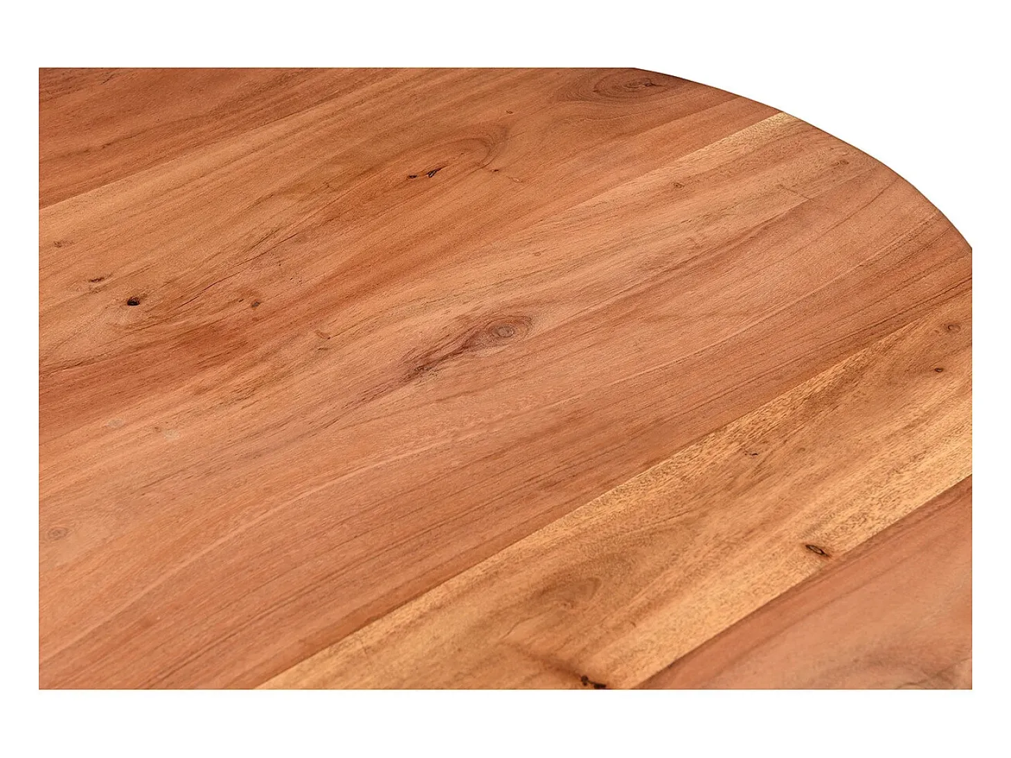 Mesa de comedor ovalada de madera de acacia maciza y metal 160 cm OBALI