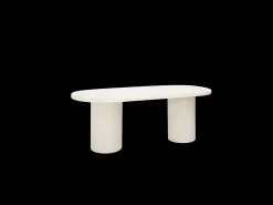 Mesa de comedor ovalada de microcemento en tono terracota DECOWOOD de 220x75cm - LUCÍA - DECOWOOD