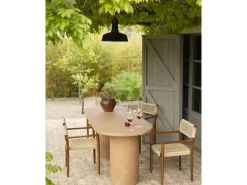 Mesa de comedor ovalada de microcemento en tono terracota DECOWOOD de 220x75cm - LUCÍA - DECOWOOD