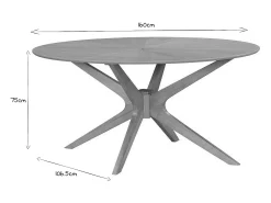 Mesa de comedor ovalada de diseño en roble 160 cm DIELLI