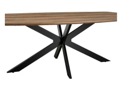 Mesa de comedor ovalada para 10 personas, colección TÚNEZ. Patas de diseño en metal.