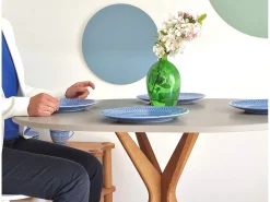 Mesa de comedor ovalada 75x100cm Jubi Verde Salvia
