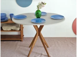 Mesa de comedor ovalada 75x100cm Jubi Verde Salvia