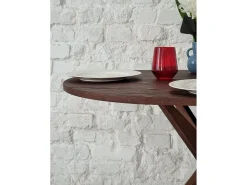 Mesa de comedor ovalada 75x100cm Jubi fresno teñido negro