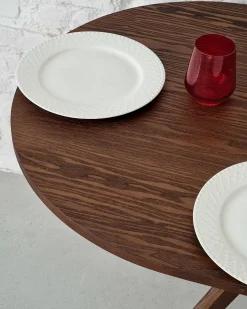 Mesa de comedor ovalada 75x100cm Jubi fresno teñido negro