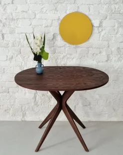Mesa de comedor ovalada 75x100cm Jubi fresno teñido negro